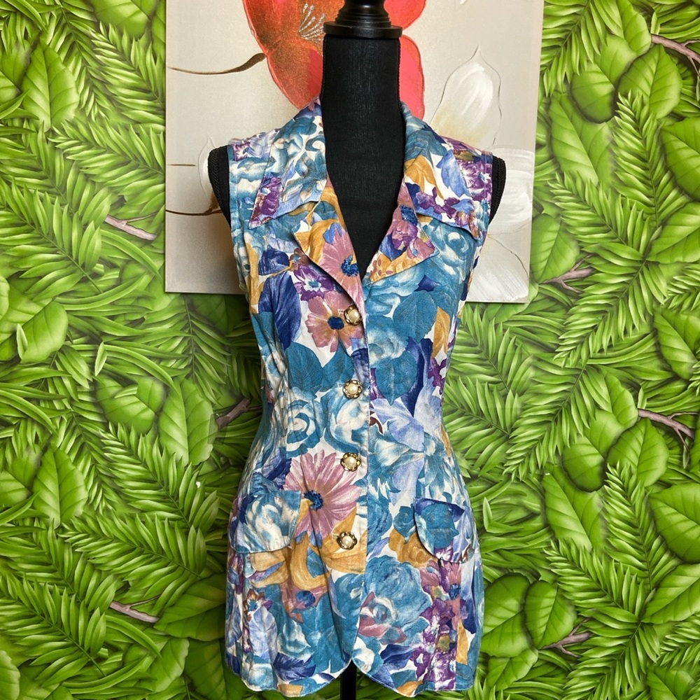 ⚡️Very 90’s Usa Blue purple floral blouse⚡️